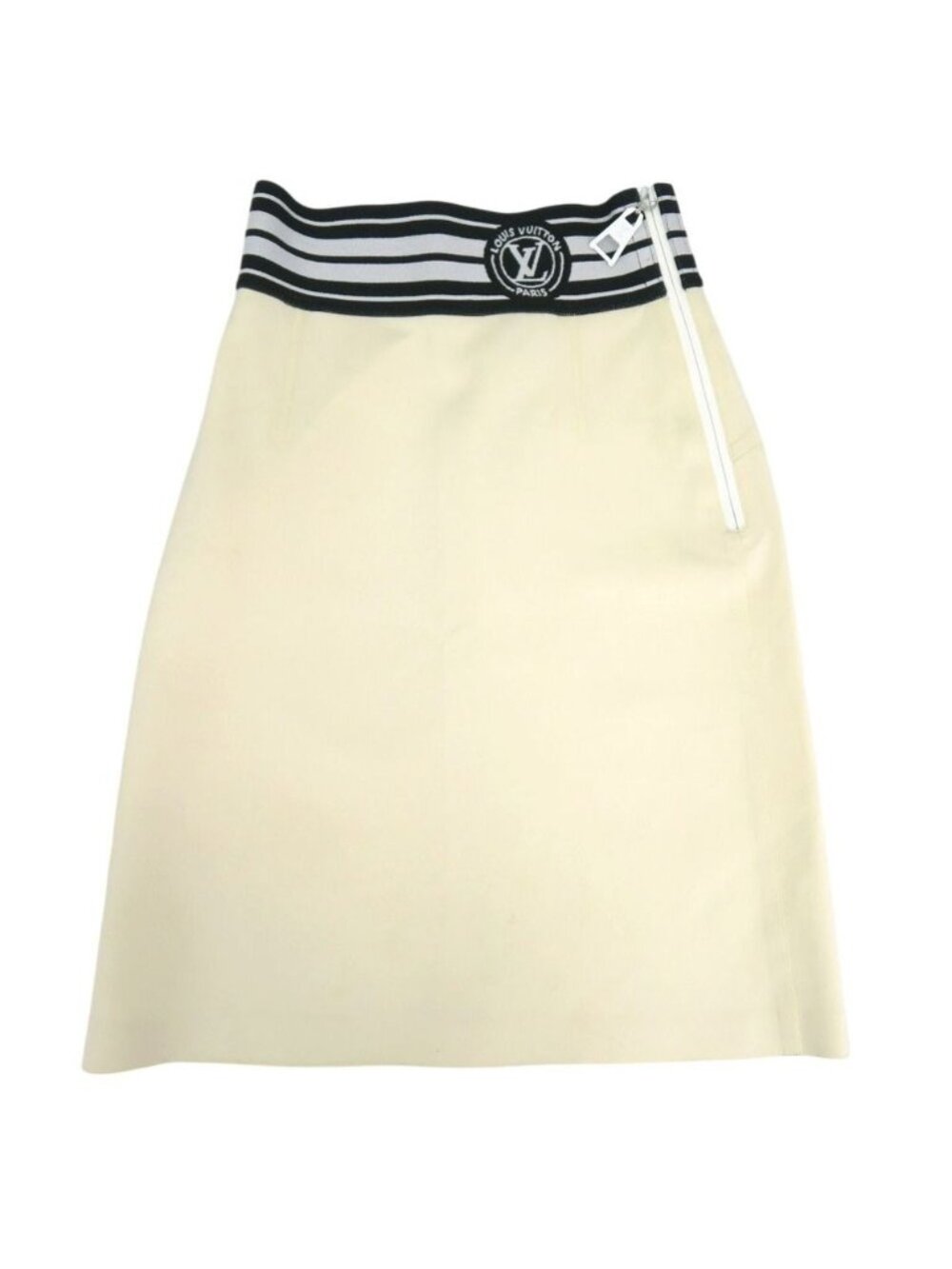 Louis Vuitton LV Stripe Pencil Skirt Nylon Polyurethane Ivory